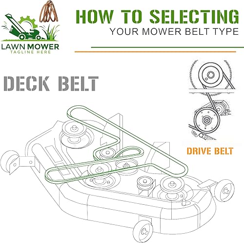 Miniatura 6 de M110978 Correa de transmisión para cortacésped fabricada con cable de aramida de repuesto para Honda John Deere HA4118 H38A HA4120 H48A LX172 LX173