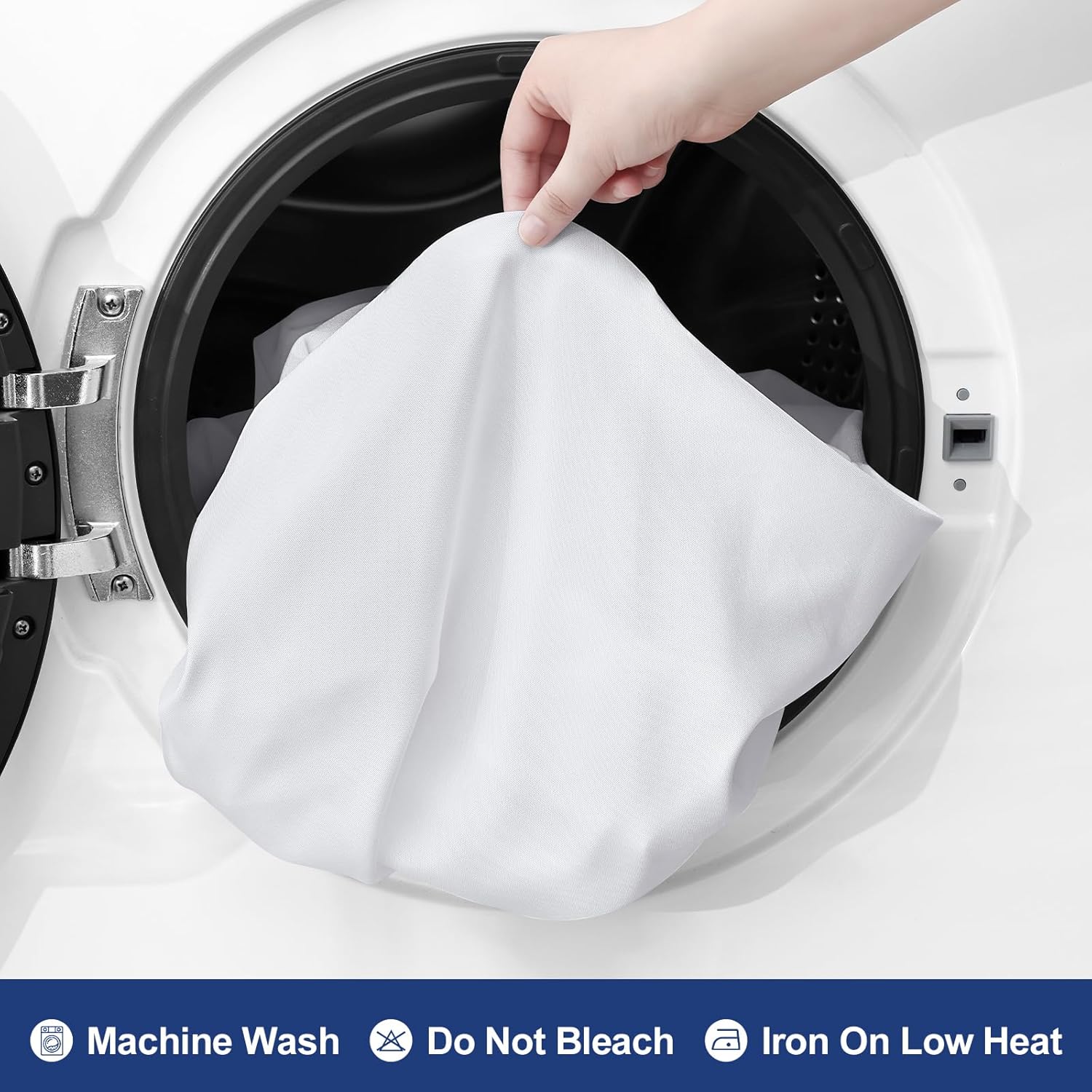 homing 2 Packs Rectangle Fitted Tablecloth, 6 Foot Washable Fabric Table Cloth, Waterproof Polyester Table Cover for Party, Trade Show, Outdoor and Indoor (White, 30" x 72") - Image 7