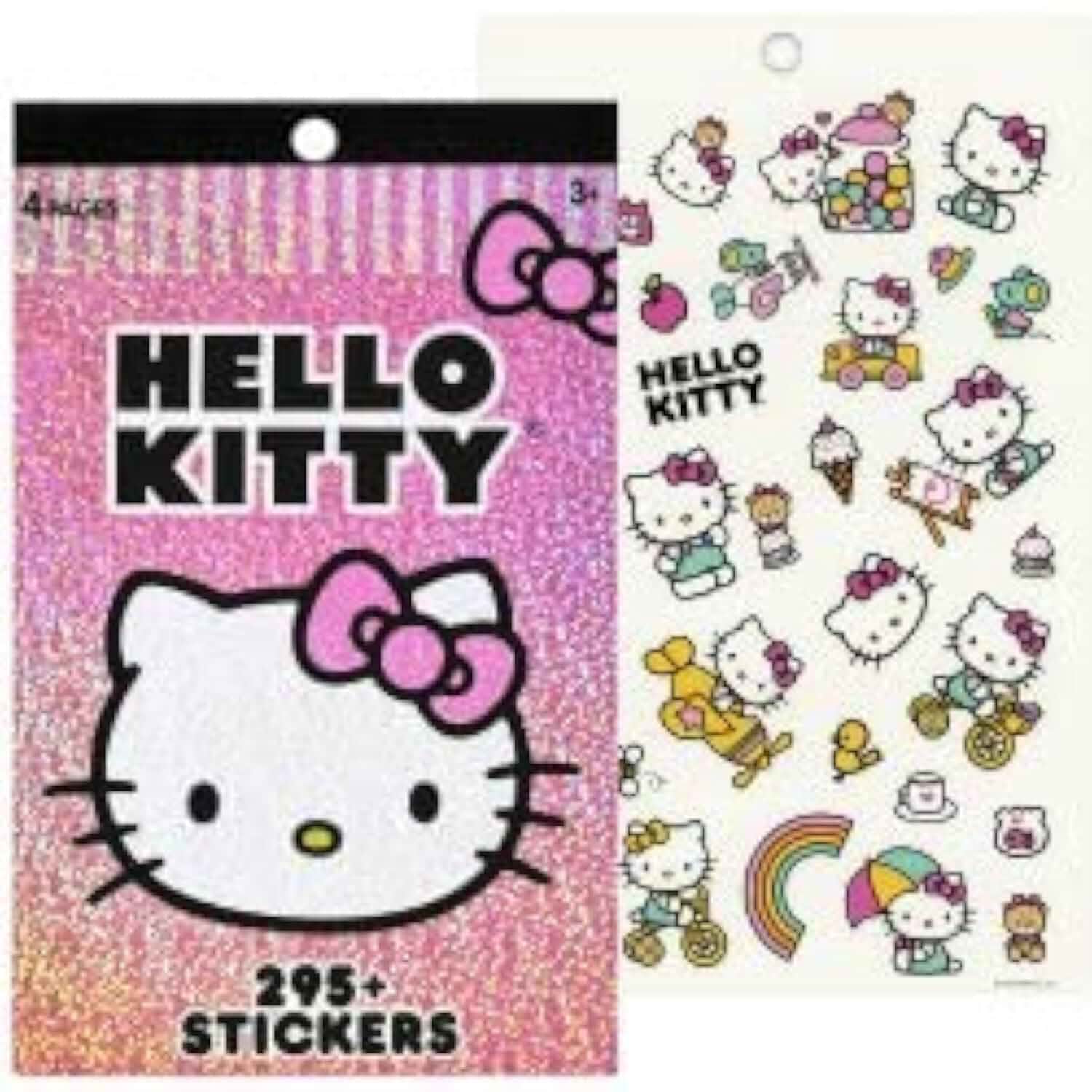UPDHello Kitty 4 Sheet Foil Cover Sticker Pad, 200+ Stickers, (ST8938DI) Characters,Colorful