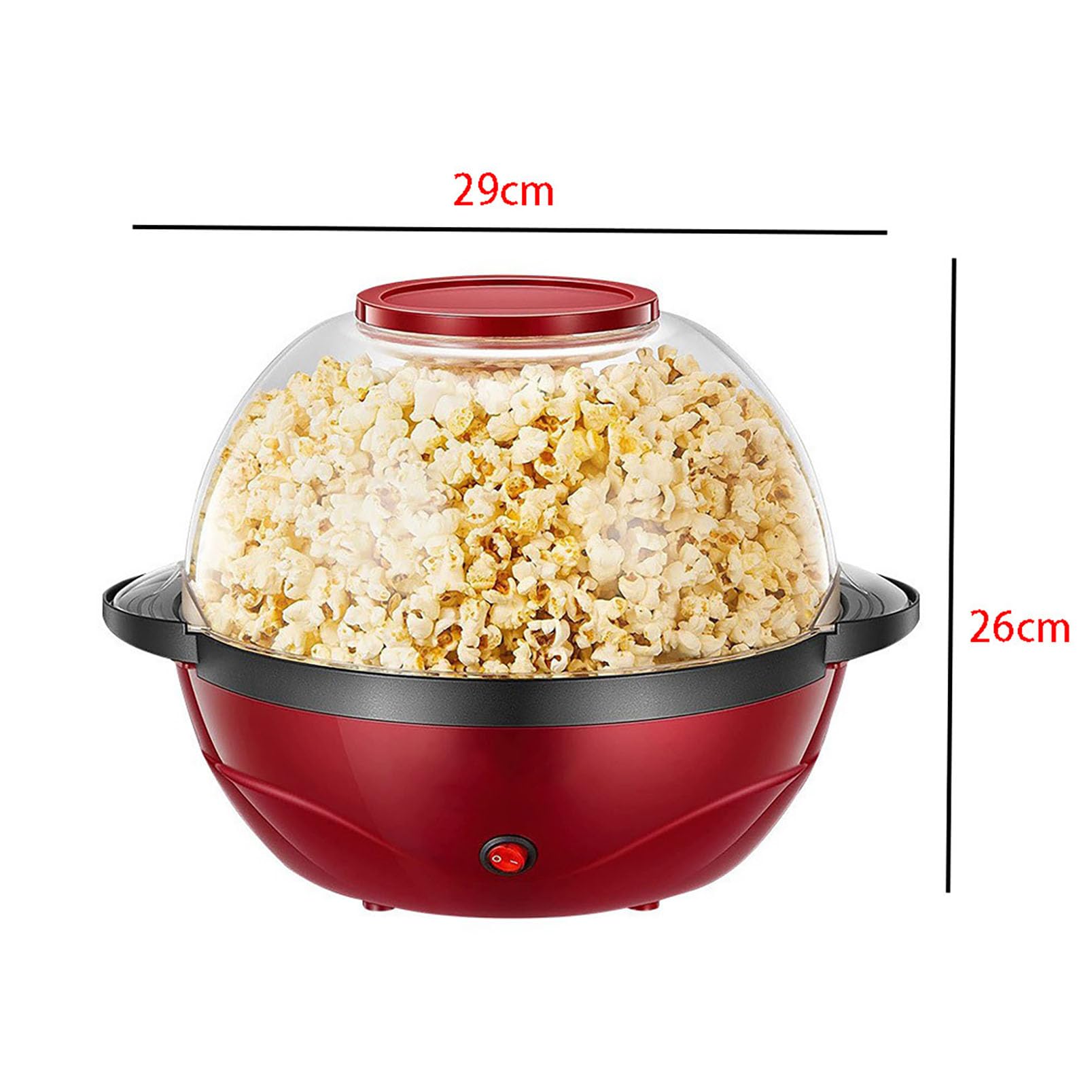 Elektryczna Maszyna Do Robienia Popcornu 850 W, 3,6 L Popcornu, | Powłoka Zapobiegająca Przywieraniu, Zdejmowana Pokrywa, Obsługująca Cukier, Olej I Masło, Urządzenie Do Robienia(red)