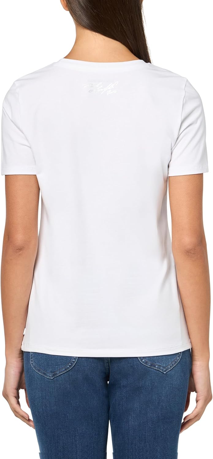 Karl Lagerfeld Womens Graphic Square Logo T-Shirt - Image 2