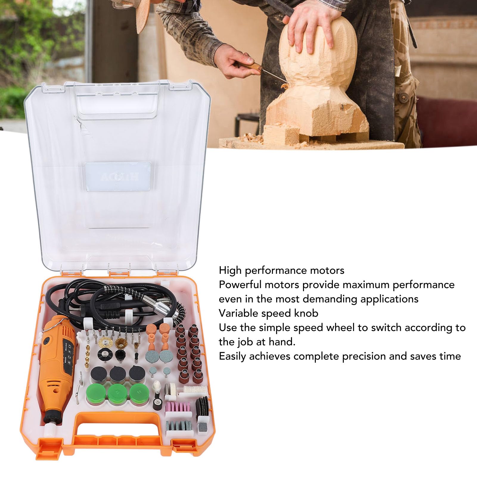 Kit de Herramientas Rotativas Potentes Herramientas Eléctricas de Varias Velocidades para Tallar, Pulir y Pulir Manualidades, 4,5 Libras
