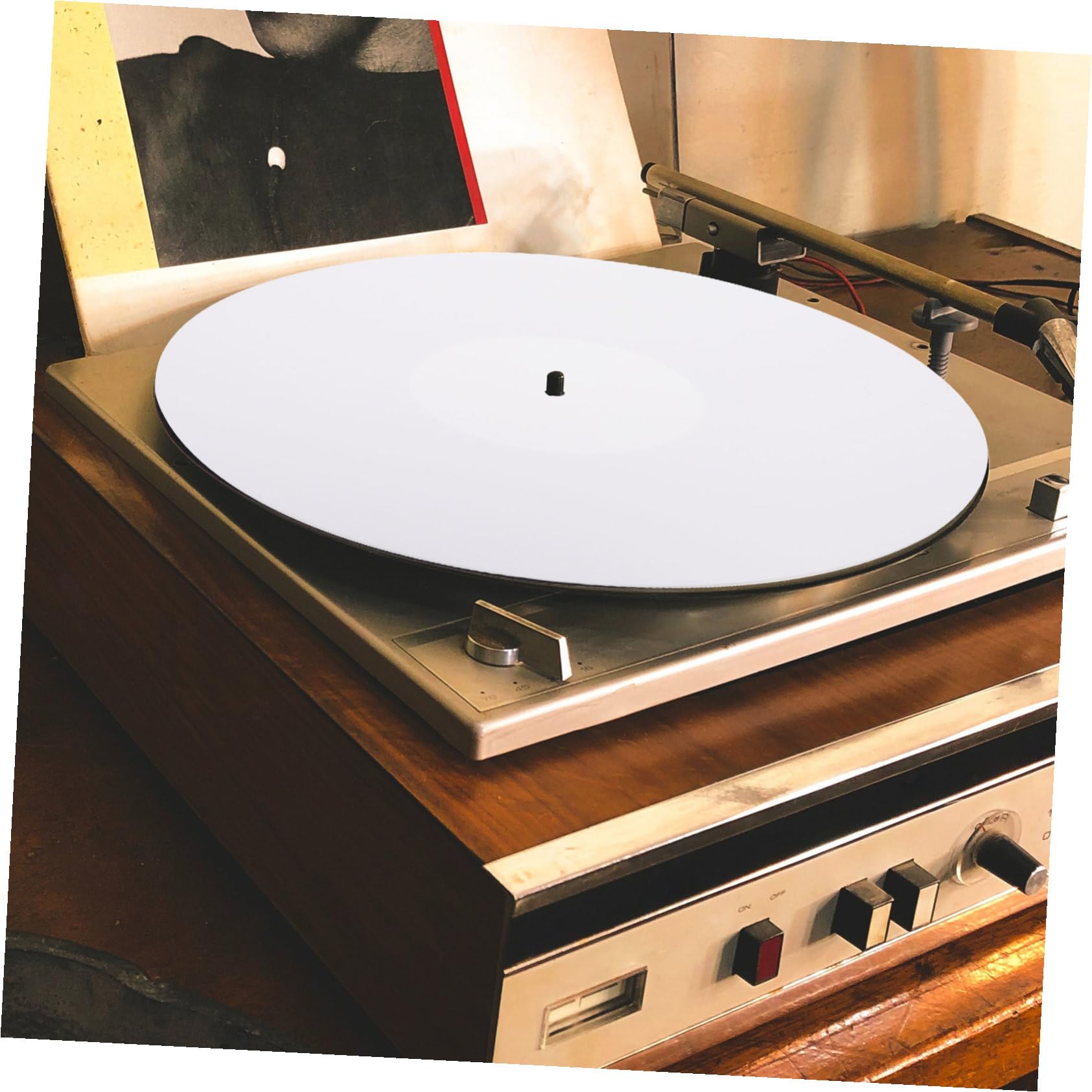 Tappetino per Giradischi in Acrilico Protezione per Vinile Bianco Accessorio per Dischi Antigraffio e Resistente per Giradischi Standard