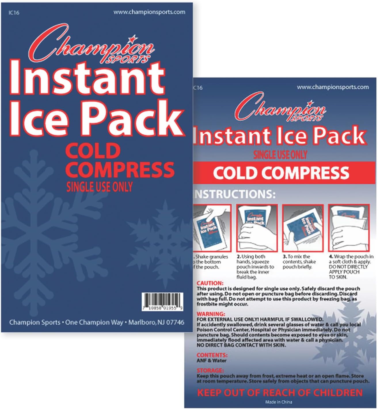 Champion Sports Instant Cold Compress(case of 16)