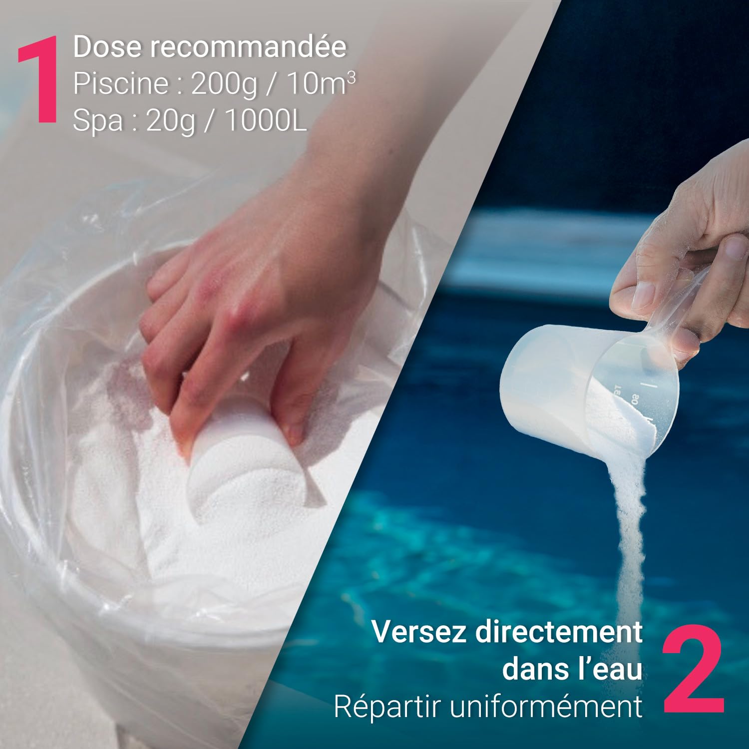 Bellaqua Chlore Choc Piscine 5 kg - Granulés Chlore Choc Rapide - Traitement Choc et Entretien Régulier - Désinfection Eau Verte et Eau Trouble