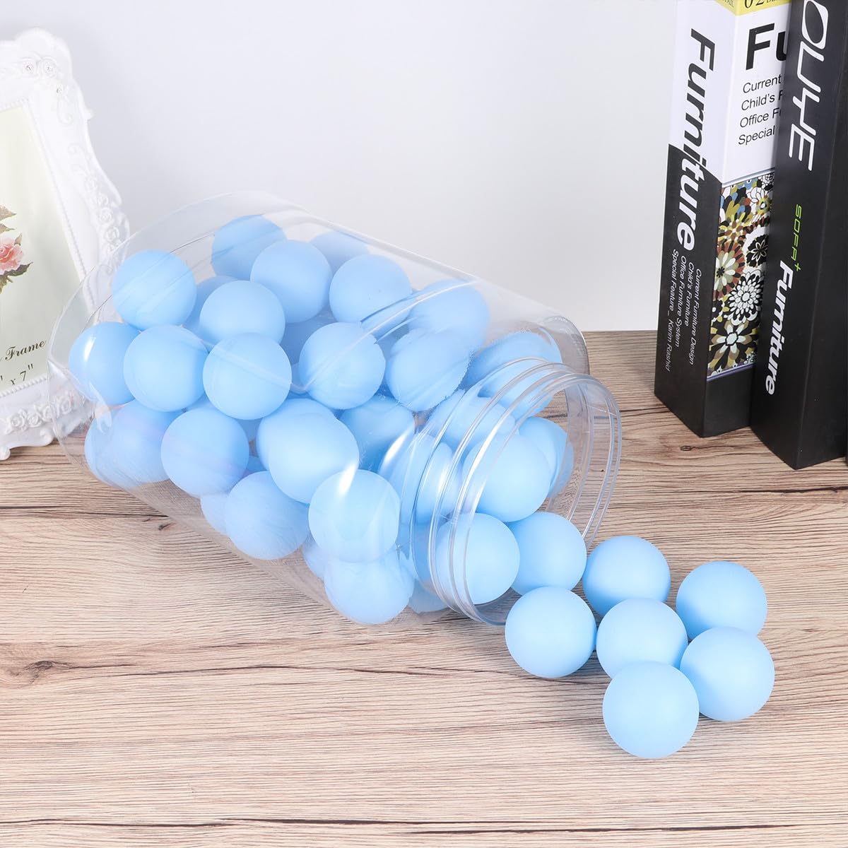 TOYANDONA Balones de Ping Pong para Principiantes 60 de 40mm sin Costuras, Perfectamente Equilibradas, de Material PP, Ideales para Deportes en Casa Aire Libre