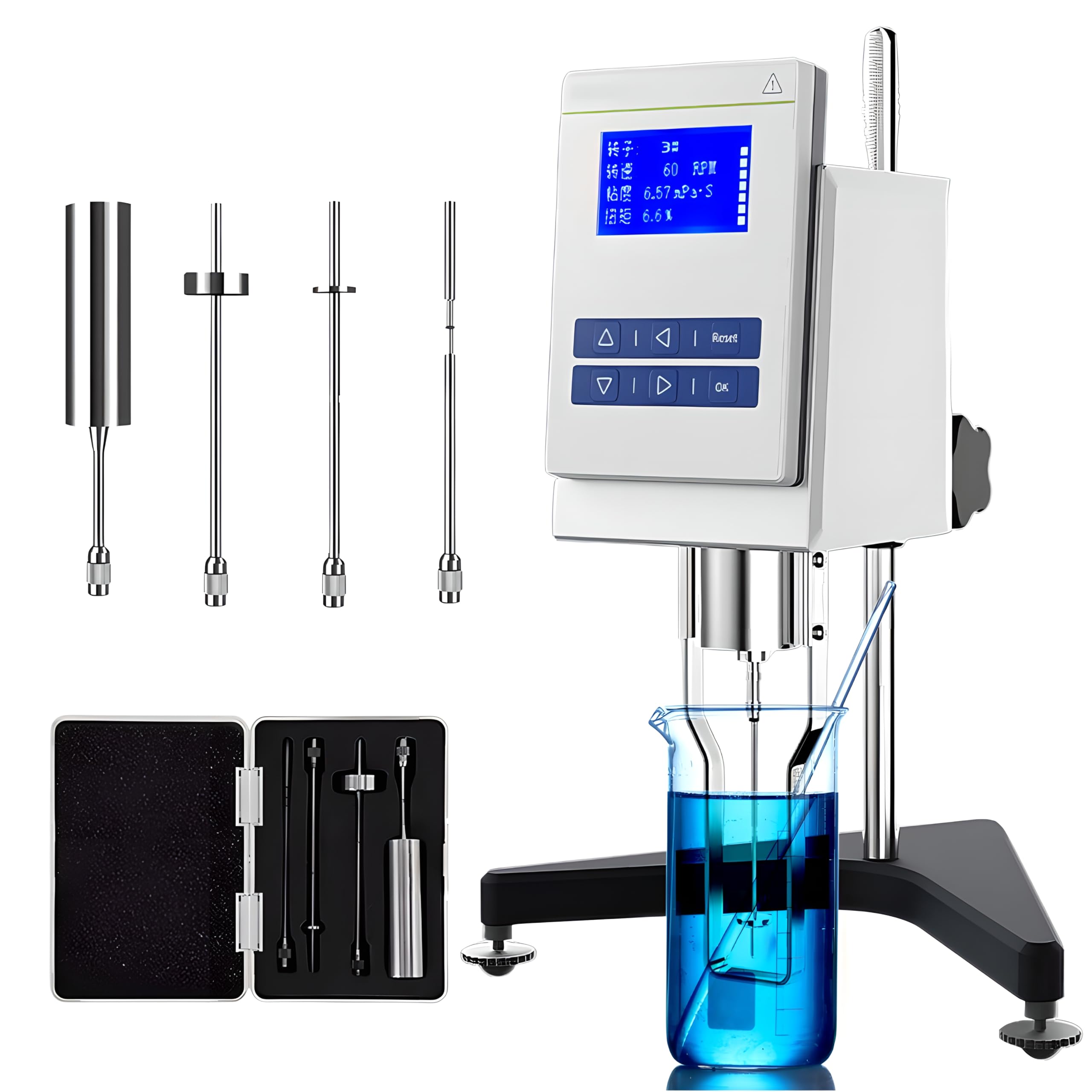 Viscosímetro digital giratorio con interfaz RS232, medidor de viscosidad rotacional de laboratorio 10-6,000,000 mPa.s, probador de fluidos de precisión del 2% con 4 rotores escaneo automático NDJ-8S