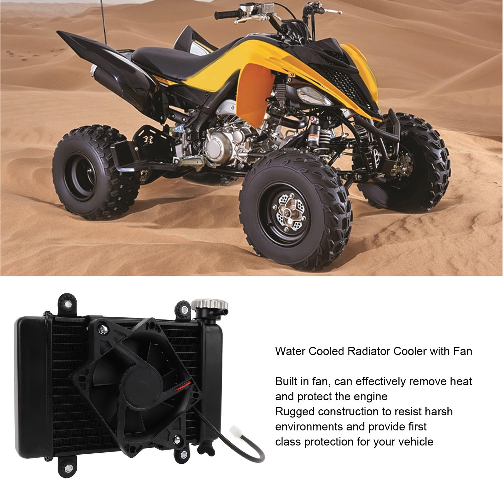 Enfriador de Radiador Refrigerado por Agua con Ventilador 2 Pin 270mm Potente Eficiente Motor Radiador Enfriador para 150 250 Pit Quad Dirt Bike ATV