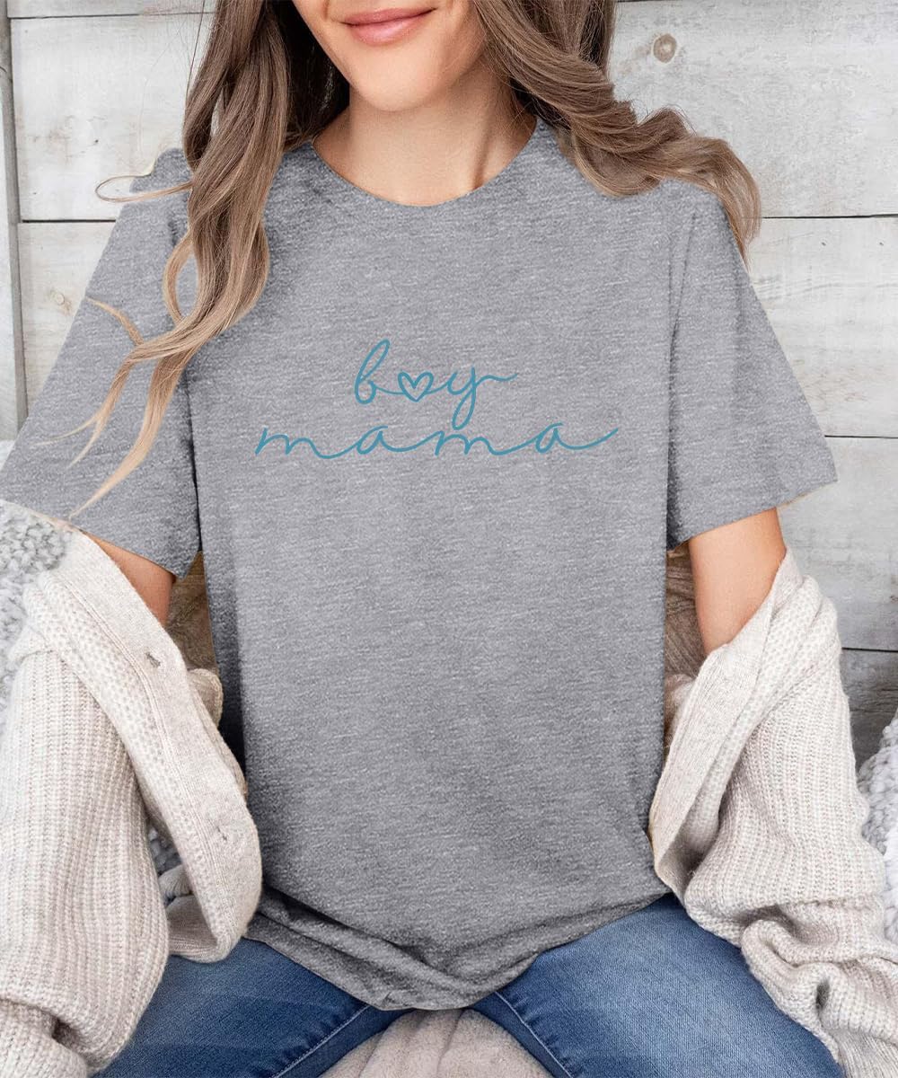 Boy Mom Shirt for Women Oversized Mama Tshirt Mom Lift T-Shirt Gift for Mom Casual Tee Tops - Image 6