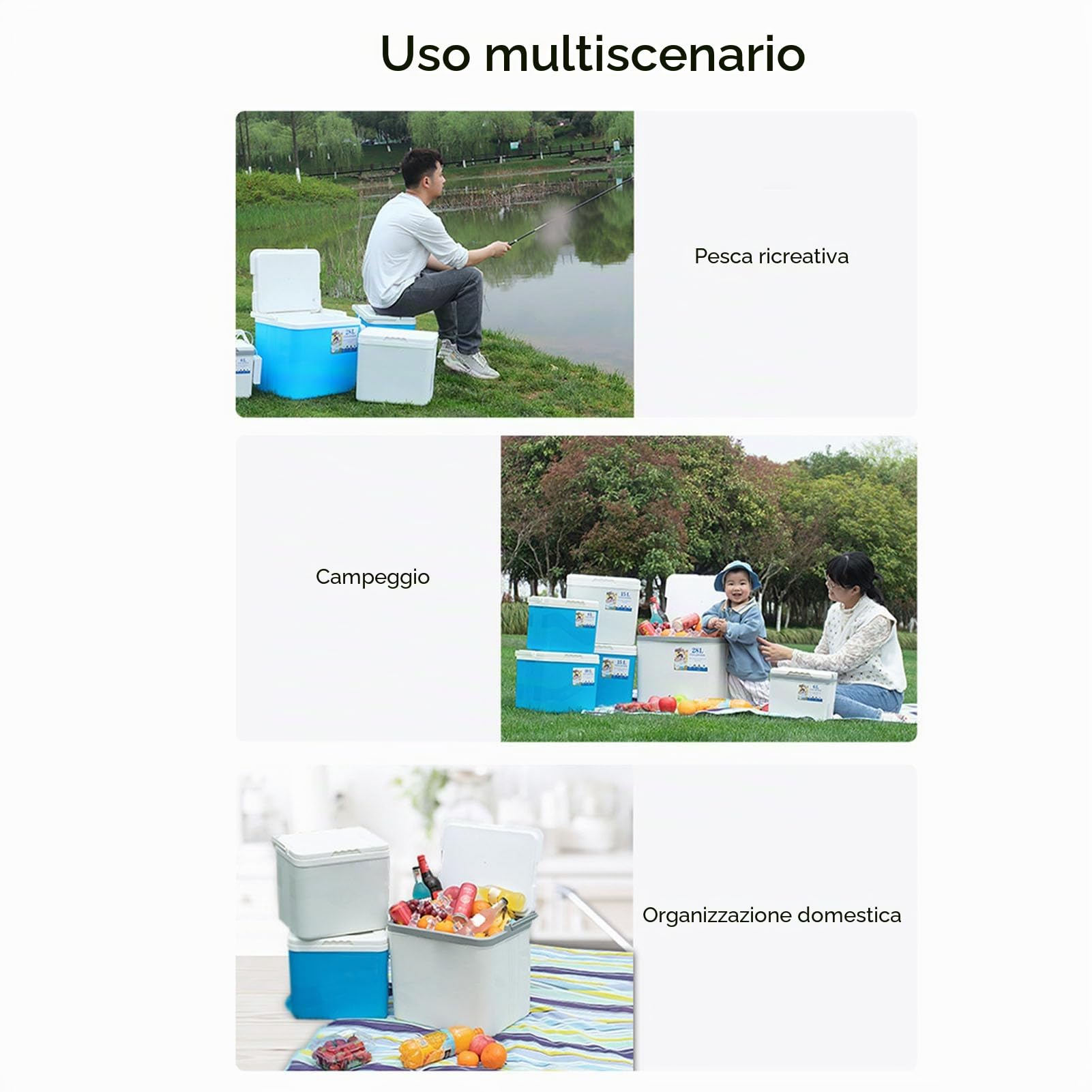 Borsa frigo portatile coibentata, scatola frigo da 6 litri, borsa frigo da campeggio, borsa termica rigida per pranzo coibentata con ritenzione di ghiaccio e maniglie resistenti