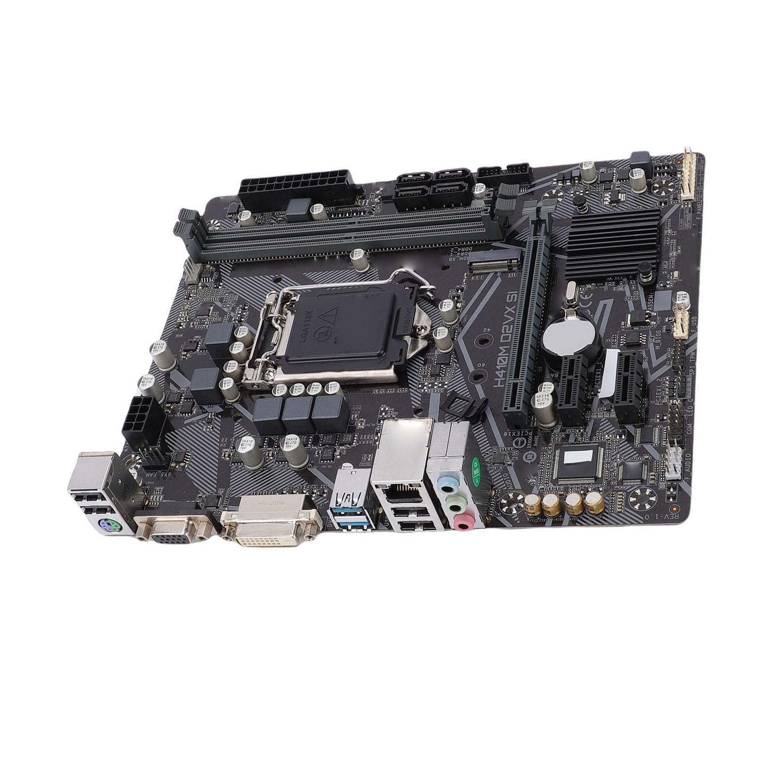 ciciglow Carte Mère de Jeu DDR4 H410M-D2VX-SI avec 2 Canaux DDR4 2933 pour Processeur LGA 1200 10e Génération, Adaptée aux PC de Jeu à Domicile 22,6x18,5 Cm