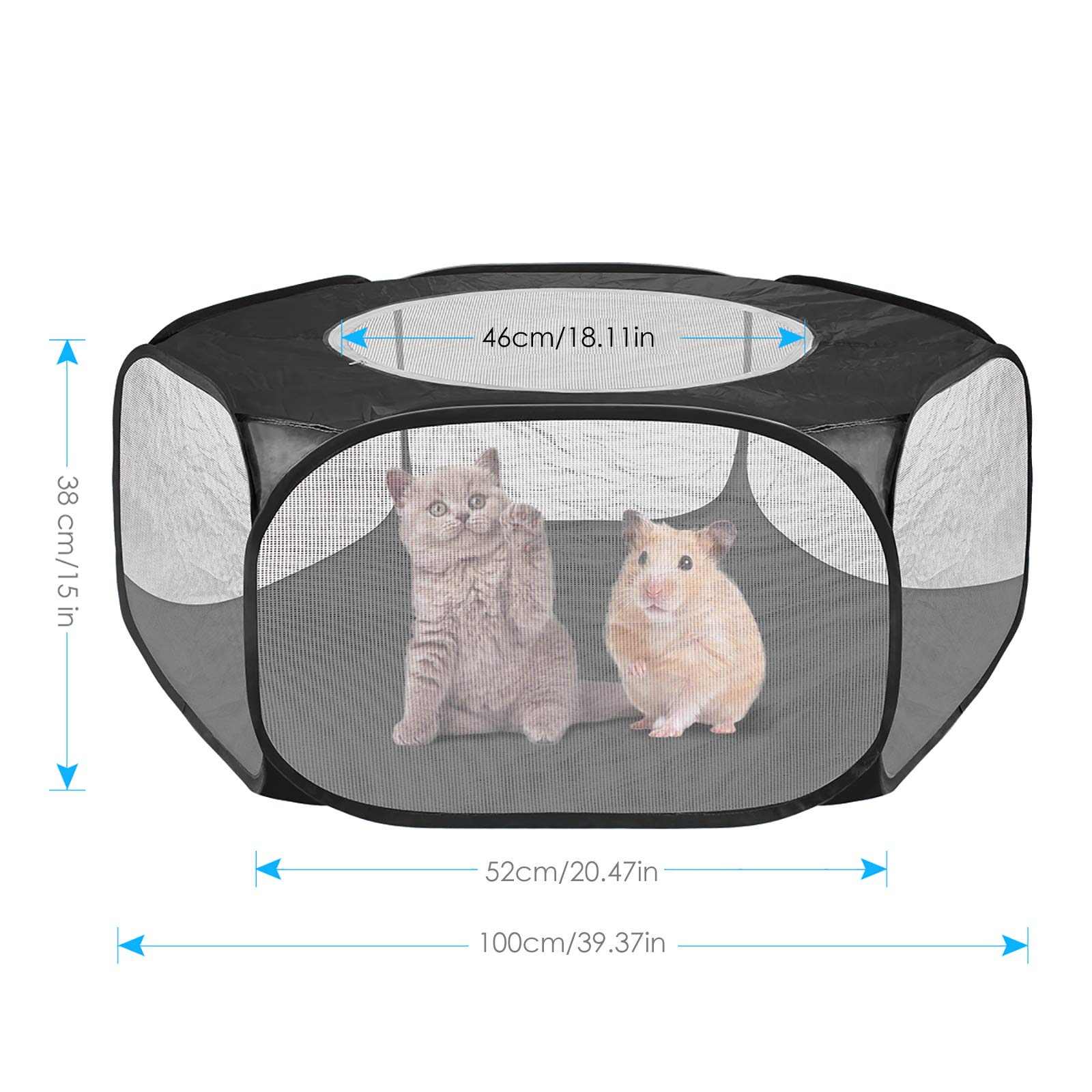 Corralito para Mascotas Fondo Impermeable Portátil Plegable Pequeña Jaula de Cerca de Animales Tienda con Cubierta con Cremallera para Hamster Chinchillas Cobayas