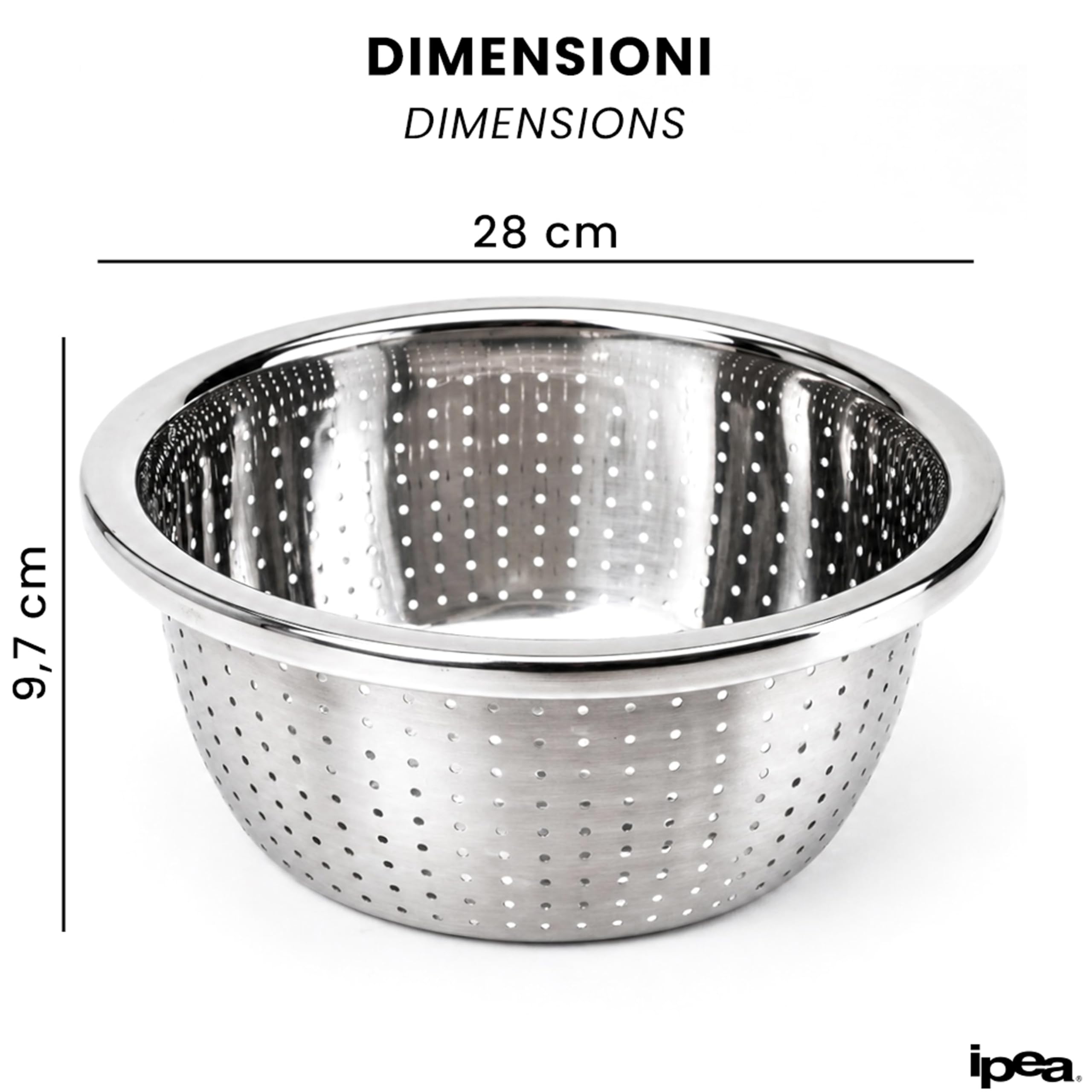 Scolapasta 24 cm Acciaio Inox Professionale - Colapasta per Pasta e Verdura - Lavastoviglie