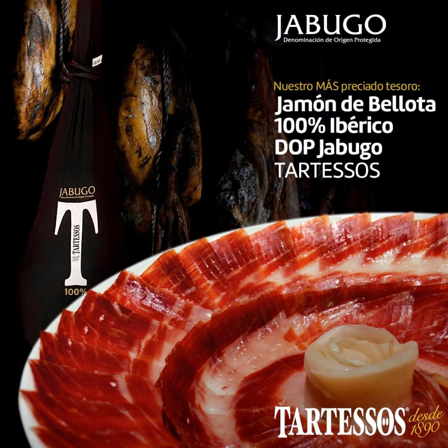 Paleta de Jamón de Bellota 100% Ibérica D.O.P Jabugo Tartessos I Pieza Entera I Curación Natural I 5–5,5 kg
