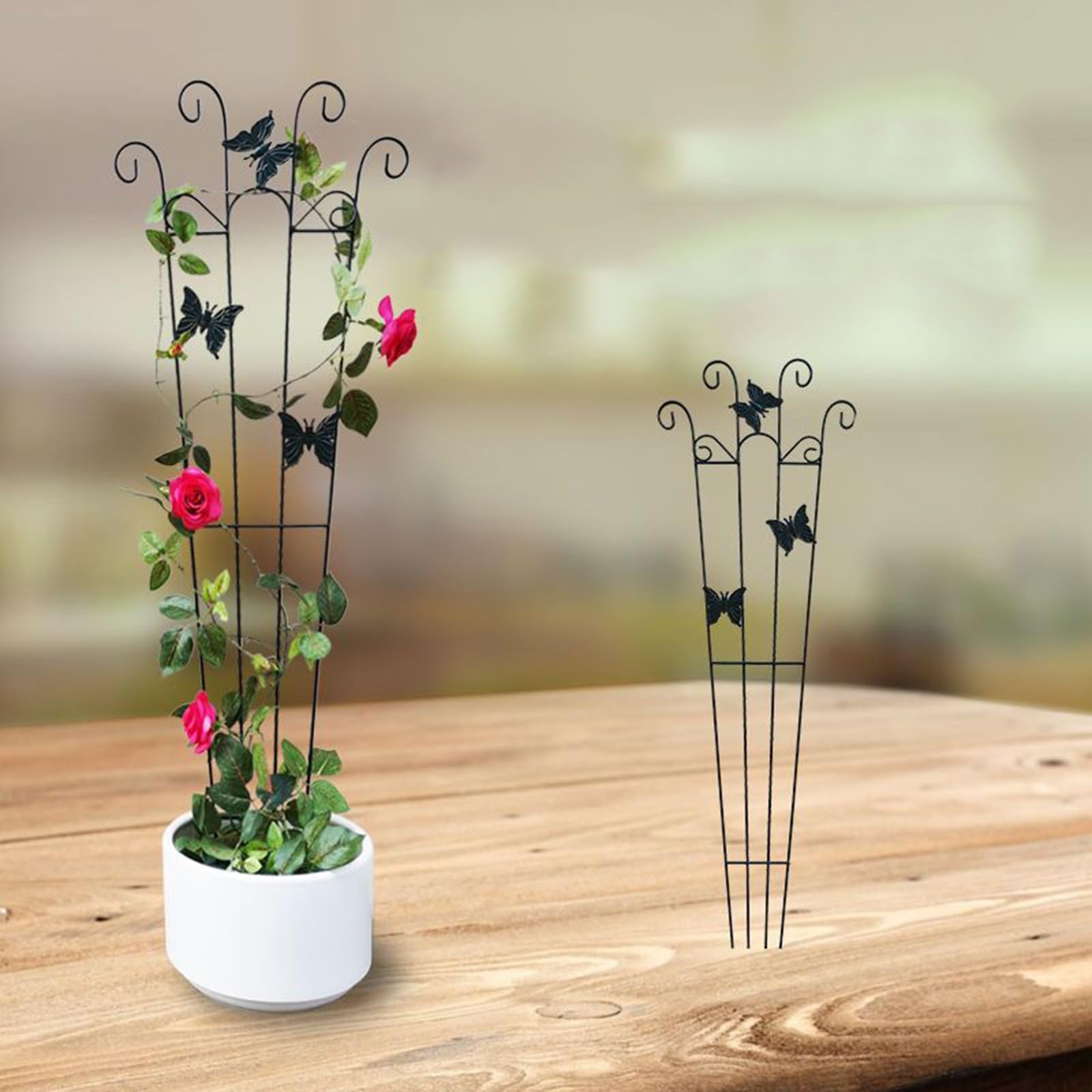 Enrejado De Jardín De 90 CM De Altura para Plantas En Maceta, Enrejado De Metal para Plantas Trepadoras Al Aire Libre E Interior para Plantas De Interior Flor Vides Hiedra(Size:1pcs-90cm/35.4in)