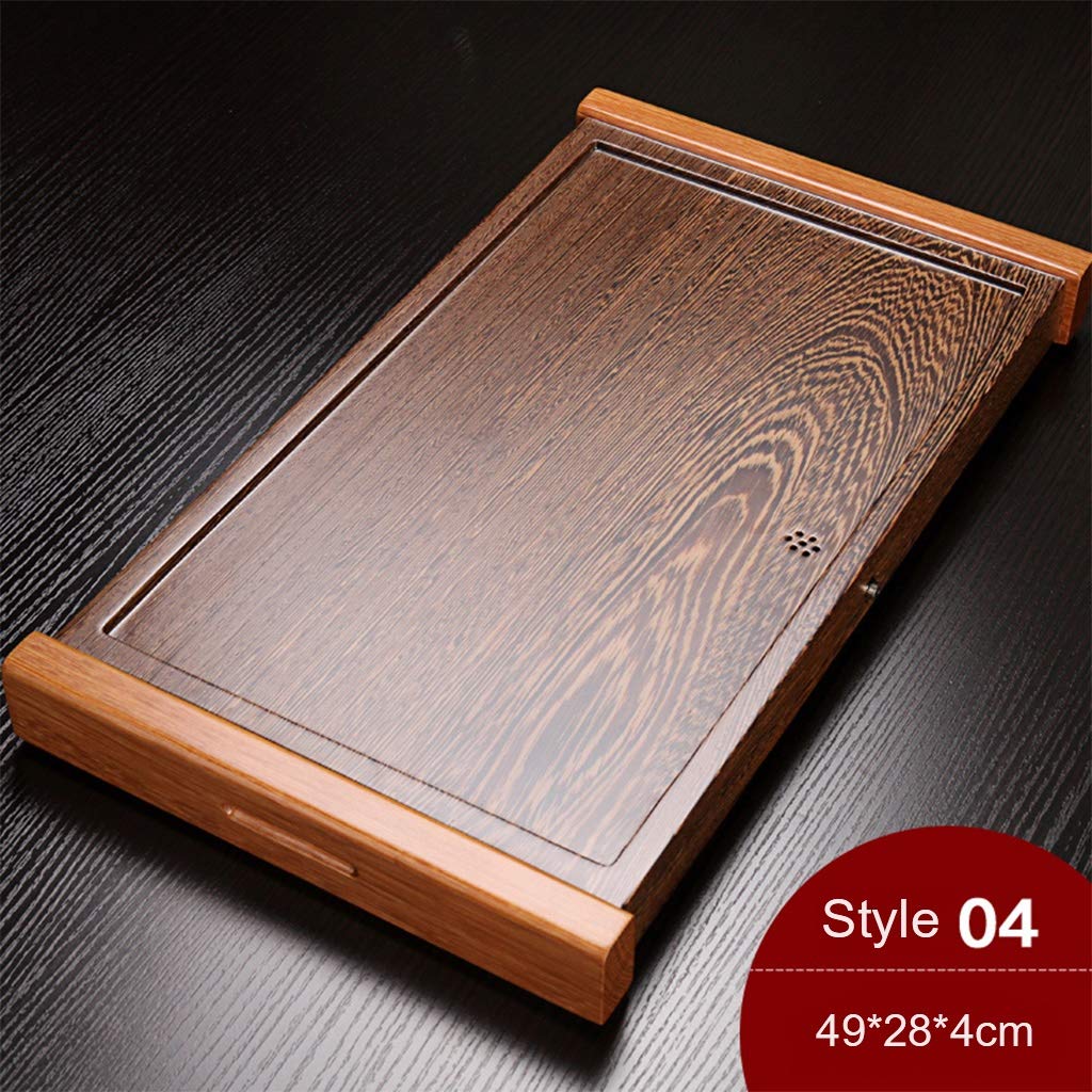 Plateau à thé japonais/chinois en bois avec tiroir Kung Fu GongFu Plateau de service avec réservoir de drainage Idéal pour la maison et le bureau (couleur : C)
