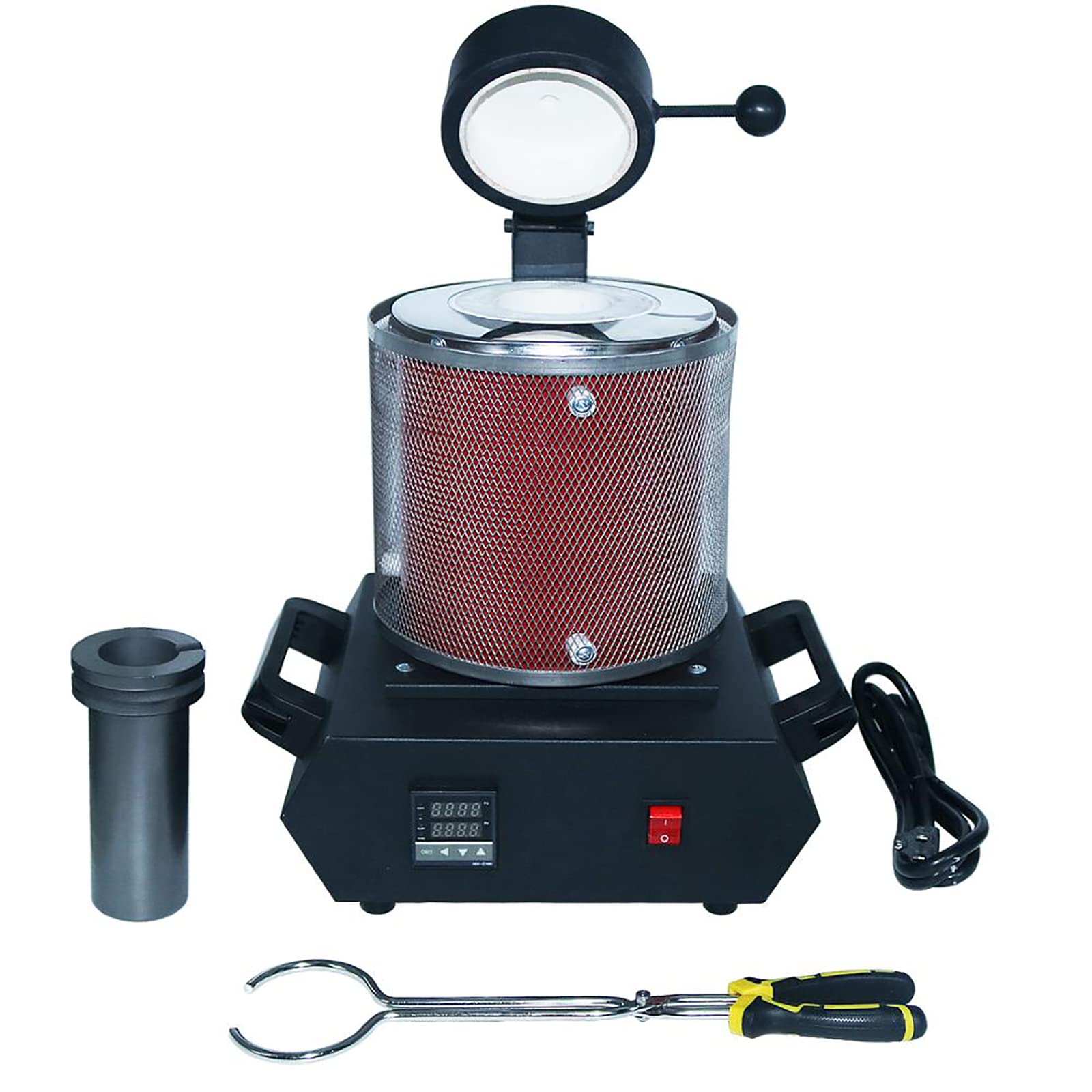 FHRKA Digital Metal Smelting Machine, 1600W Small Electric Gold Melting Furnace, 1150℃ Metal Casting Kit with Graphite Crucible (2kg)
