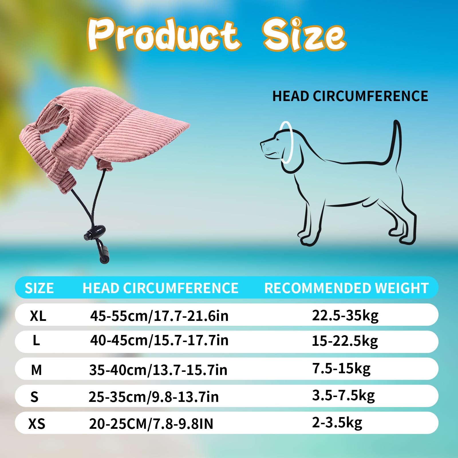 Dog Baseball Cap, Adjustable Summer Pet Sun Hat with Ear Holes - Image 2