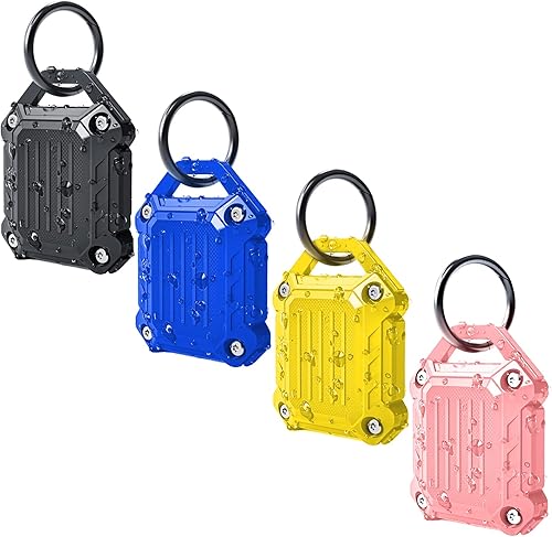 Dovick - Funda impermeable para llavero Airtag, cubierta completa de tornillo compatible con el llavero Apple Air Tag Tracker (mezcla de 4 unidades)