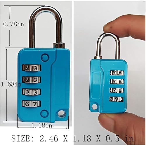 Miniatura 10 de ZPLIUST - Candado de combinación de 4 dígitos, la cerradura de cifrado seguro, para gimnasio al aire libre y escuela, caja de herramientas, valla,