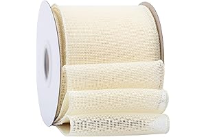 Premium Ivory Burlap Wired Ribbon
