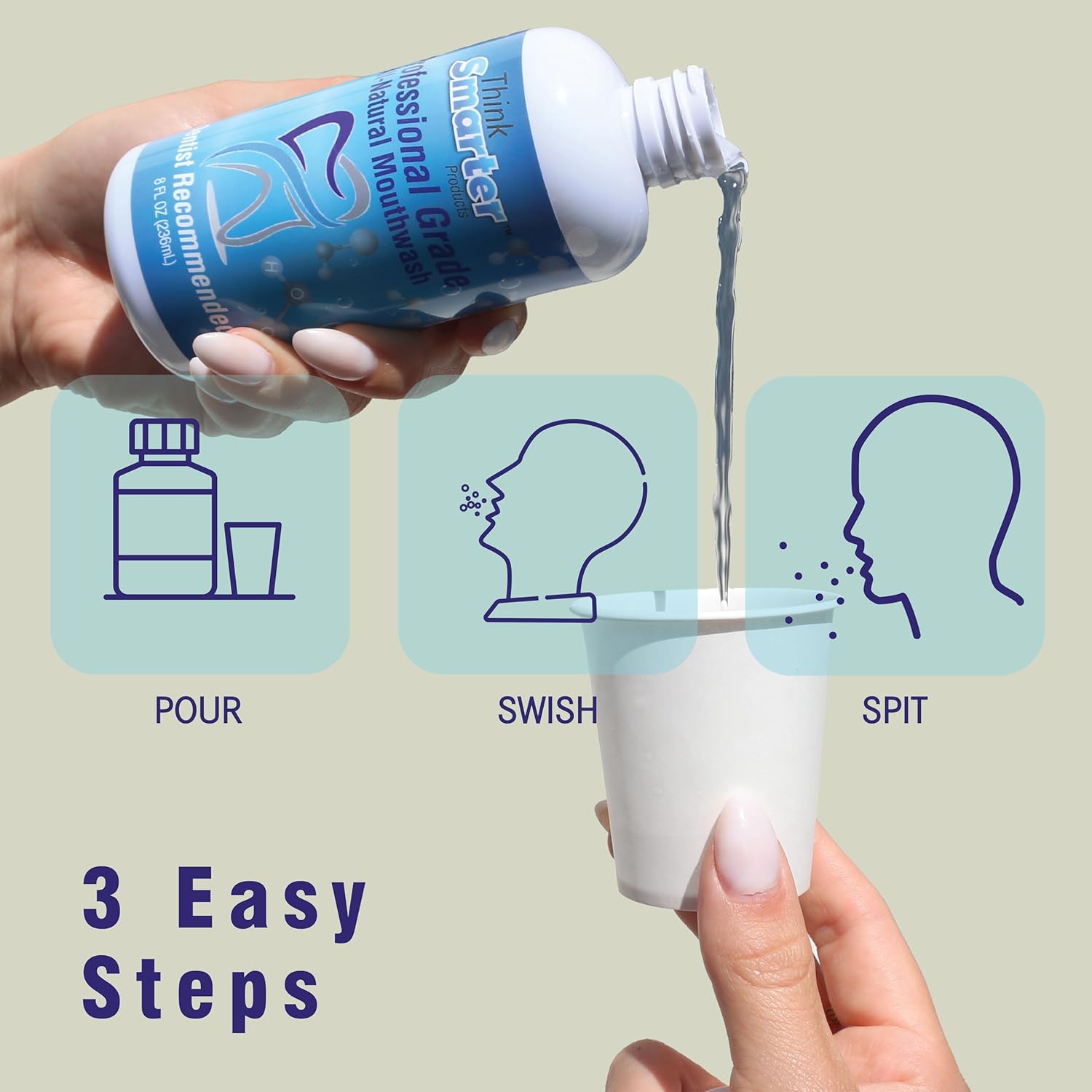 Professional Grade Mouthwash Alcohol Free, Oral Care Bad Breath Treatment, Hypochlorous Acid (HOCL) 80 ppm - Dentist Recommended for Plaque Removal & Gingivitis Prevention, 8 Oz - Image 5