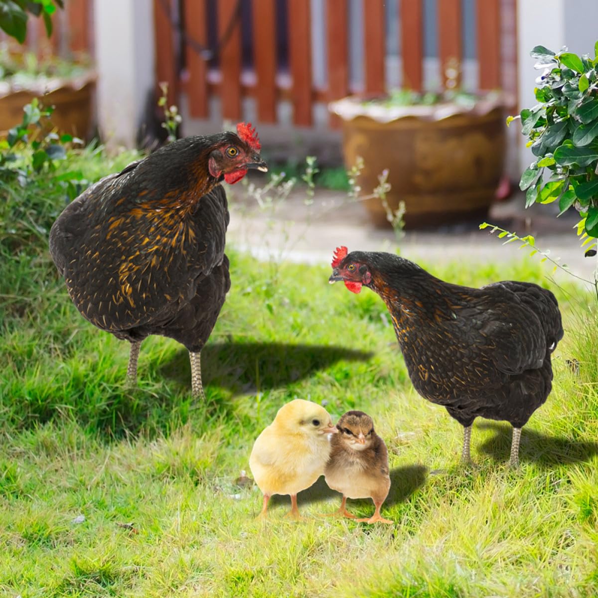 Acryl Gartendekoration Huhn und Hahn Satz für Gartenstecker Draußen