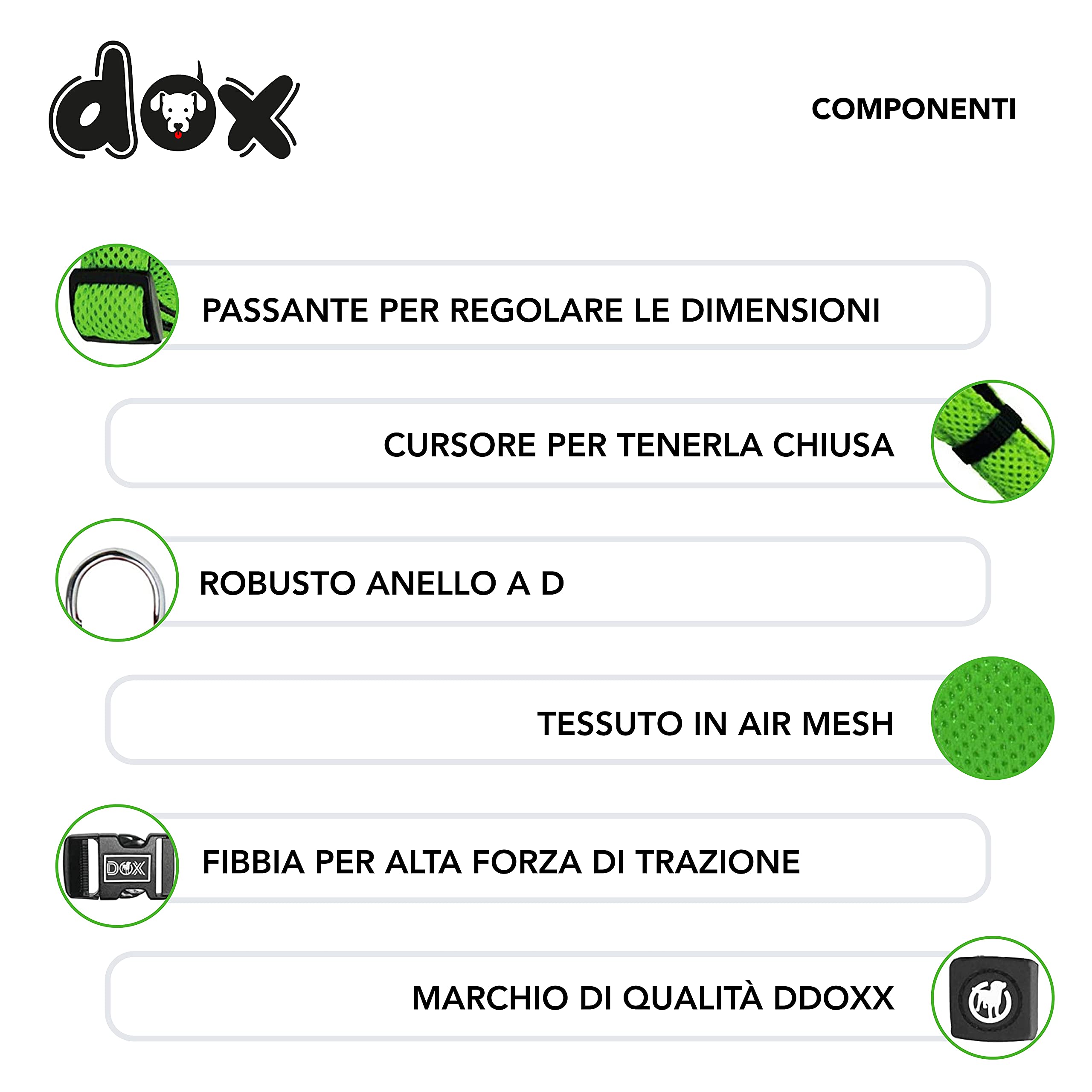 DDOXX Pettorina Cane Step-In Air Mesh, Imbottito, Regolabile | Tanti Colori e Taglie | Per Cani Piccoli Medi e Grandi | Imbracatura Gatti Cuccioli Gatto Taglia Piccola Media Grande | Green, M