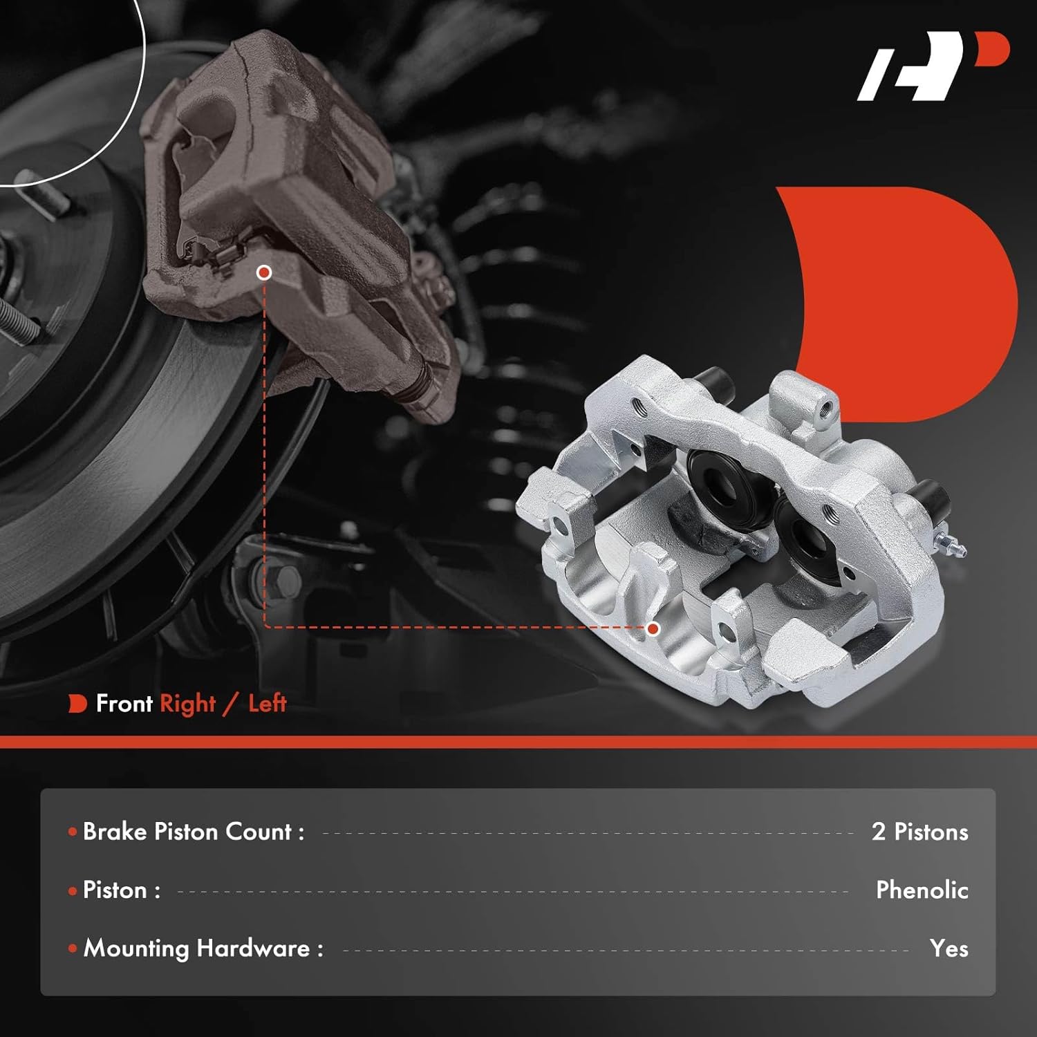 A-Premium Disc Brake Caliper Assembly with Bracket Compatible with Mercedes-Benz GLE300d 2016, GLE350 2016-2018, GLE400 2016-2018, GL350 2013, ML250 2015, ML350 2012-2015, ML400 - Front Left Driver