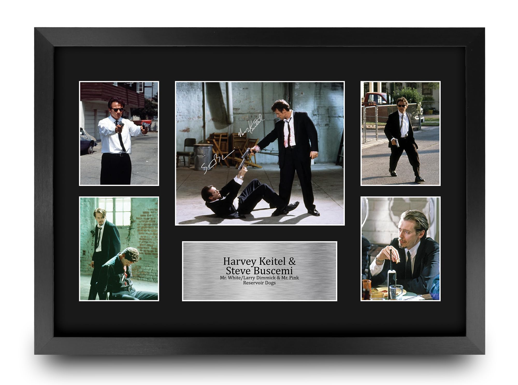 HWC Trading Harvey Keitel and Steve Buscemi Reservoir Dogs Gifts Printed Signed Autograph Picture Display for Movie Memorabilia Fans - A3 Framed
