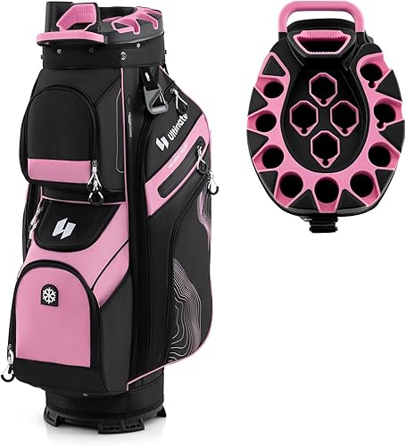 ULTIMATE Bolsa de carrito de golf de 14 vías, bolsa de golf con bloqueo superior moldeado y separadores de longitud completa, bolsa de golf portátil