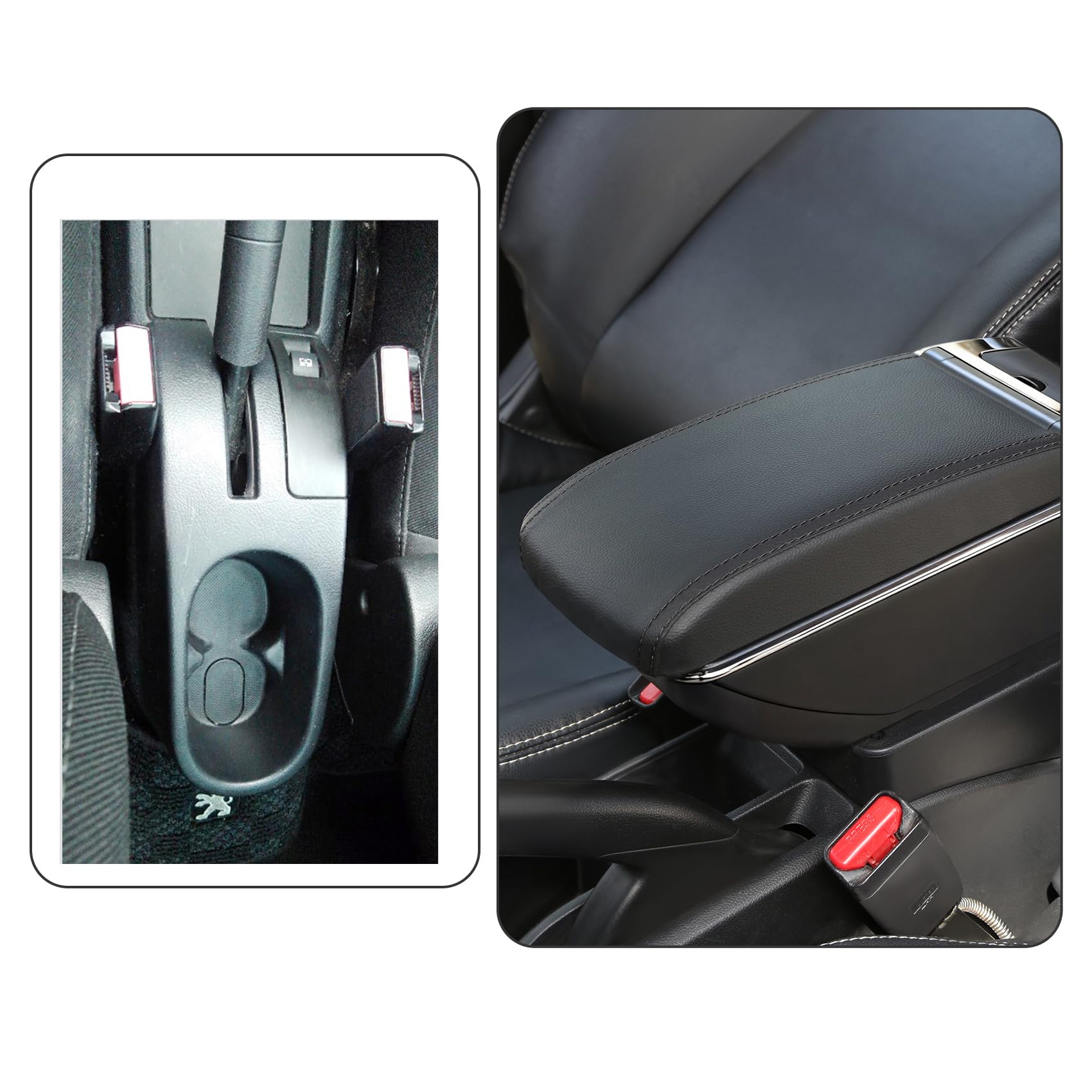 YJYWZH Braccioli Compatibile Peugeot 207 207CC Braccioli Bracciolo Doppio Strato Centrale Console Vano con Porta USB
