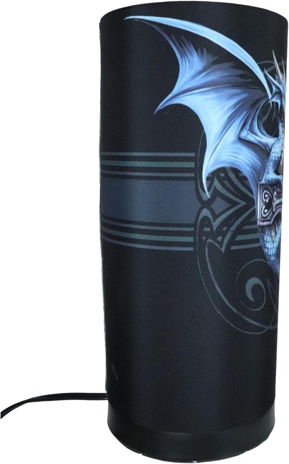 Ebros Gift 11" Tall Anne Stokes Gothic Blue Dragon Duo Celtic Knotwork High Cross Table Column Shade Lamp Desktop Countertop Lighting Accent Decorative Light