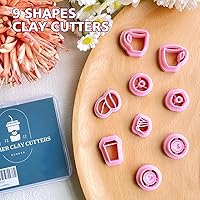 Vista 3 de KEOKER Cortadores de aretes de arcilla polimérica, cortadores de arcilla de té de la tarde, cortadores de arcilla polimérica Cofffee