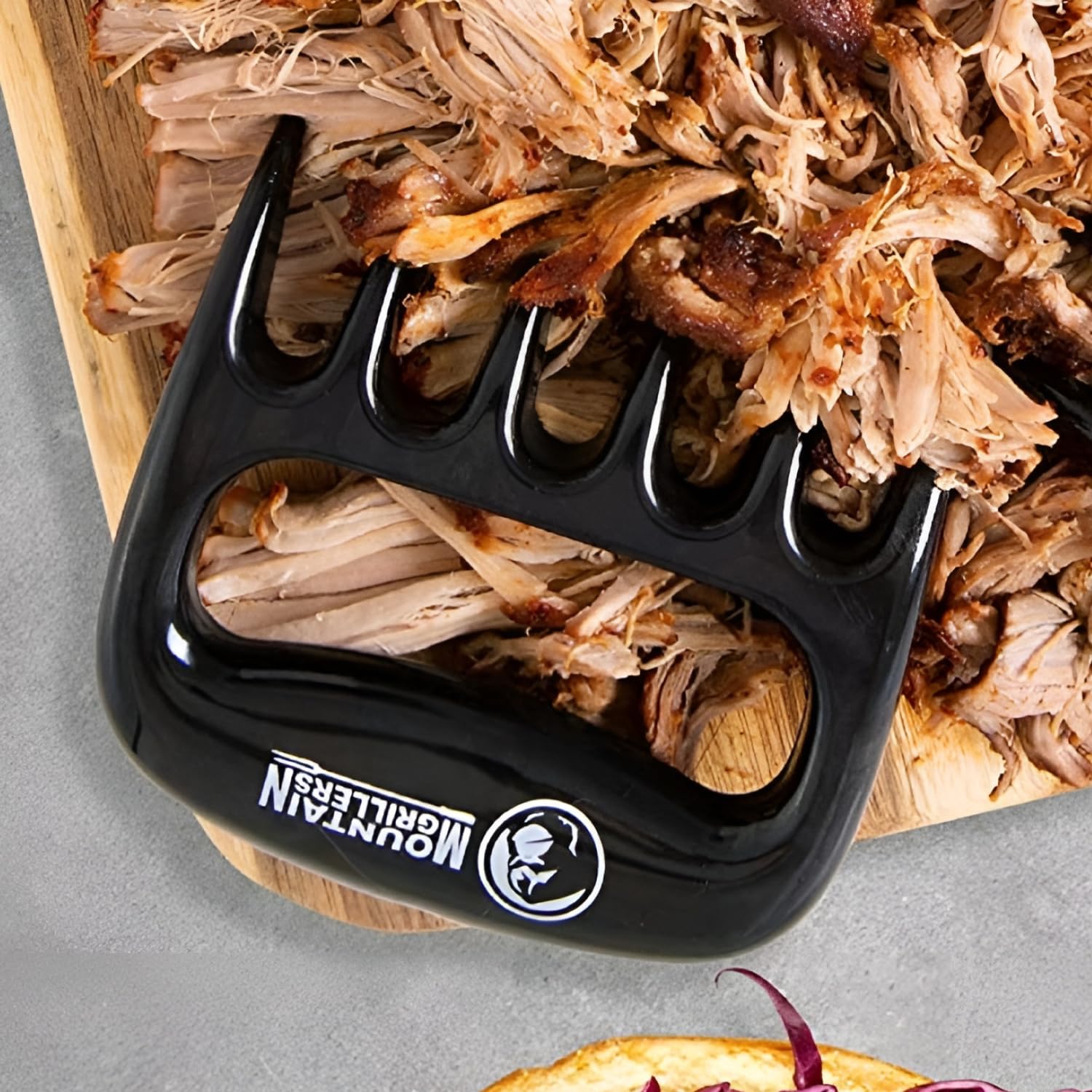 Mountain Grillers Pulled Pork Gabeln - Hochwertige Meat Claws für amerikanisches BBQ Pulled Pork - Fleischkrallen aus Kunststoff zum Zerteilen - Spülmaschinenfeste Bärentatzen Für Grillabende