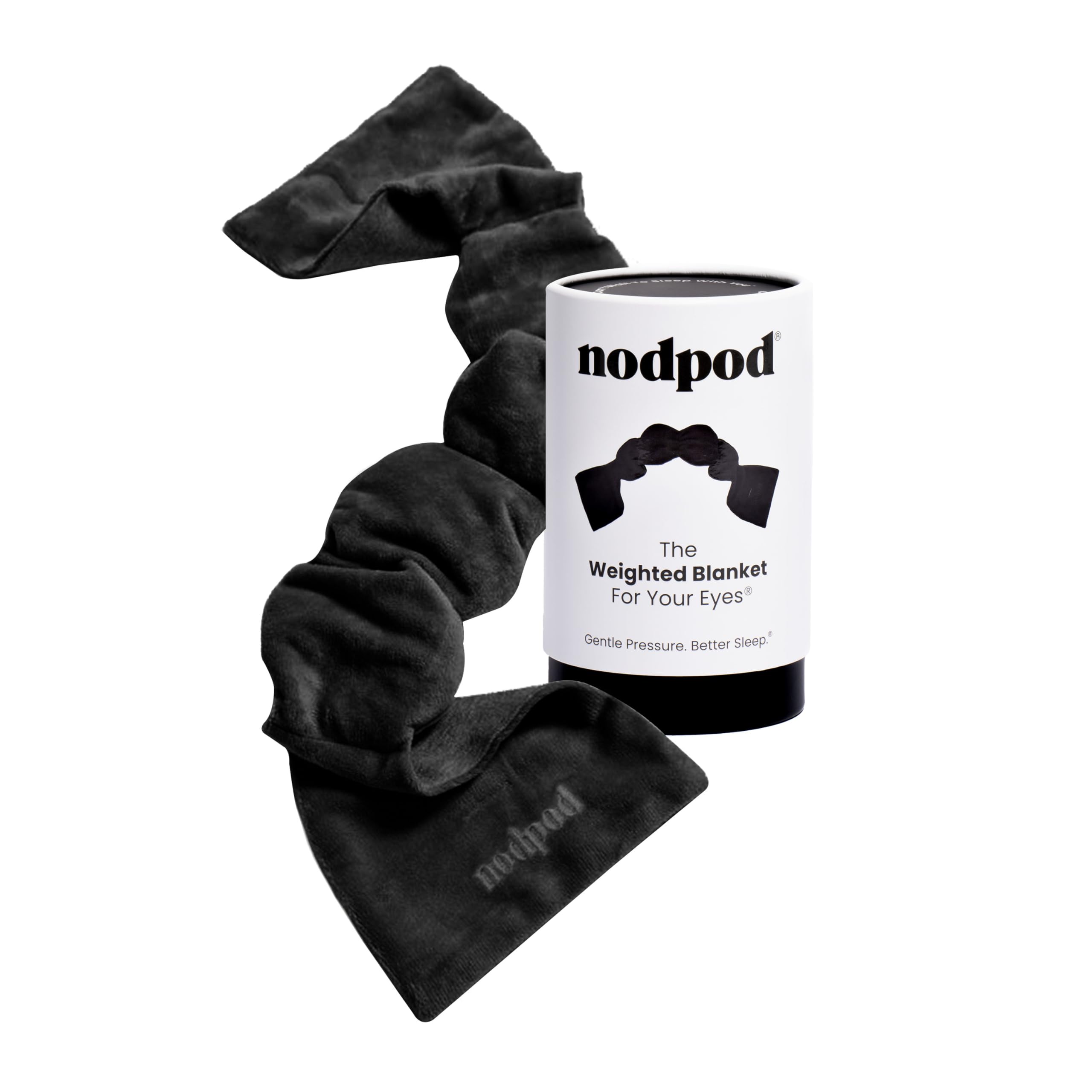 Nodpod Gentle Pressure Sleep Mask | Patented Light Blocking Design for Sleeping, Traveling & Relaxation - Black OnyxOEKO-TEX STANDARD 100