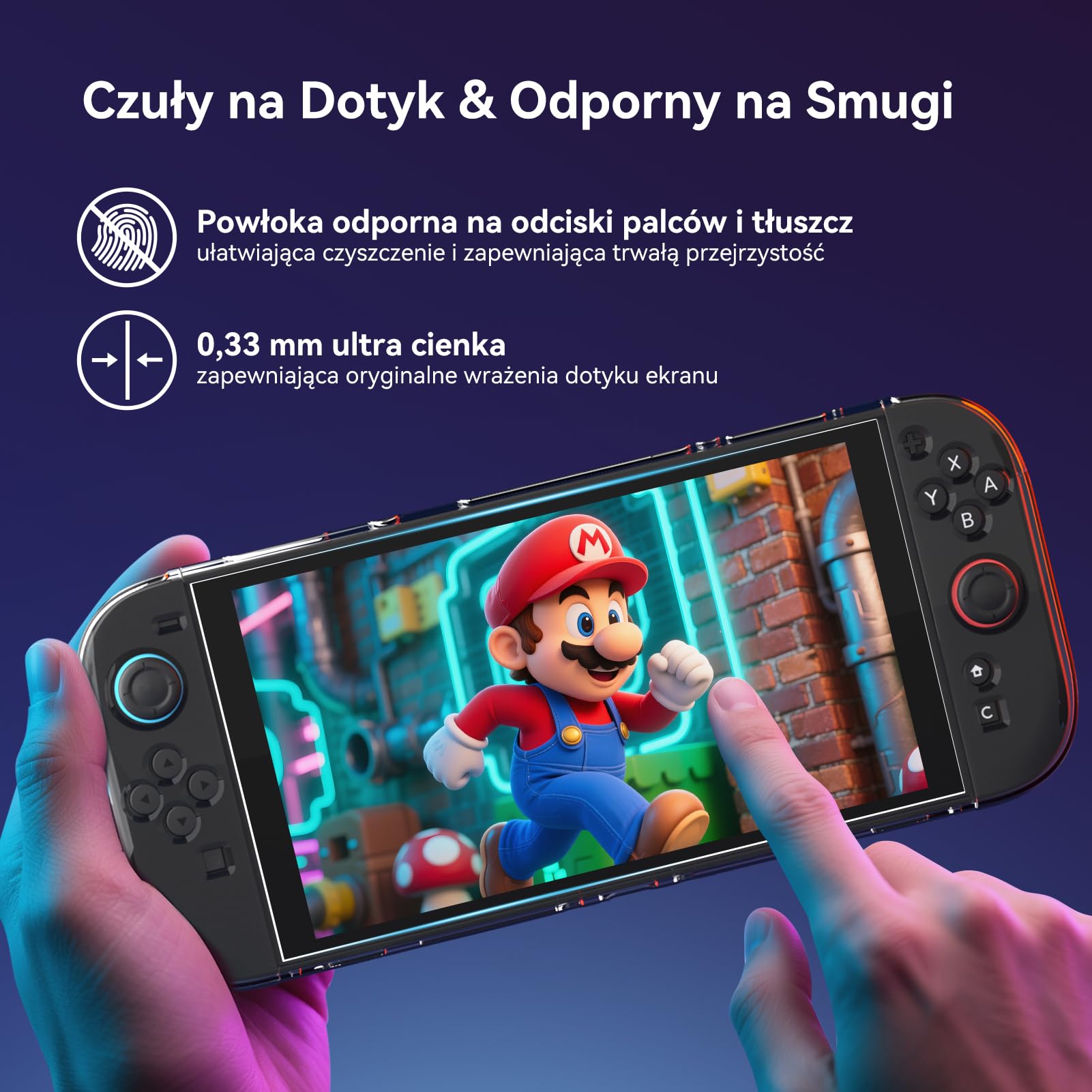 Etui do Nintendo Switch 2 2025, Wstrząsoodporne TPU, Przezroczyste, z Dokowaniem, 2 Szkła Ochronne, 2 Nakładki na Gałki (Ulepszone)