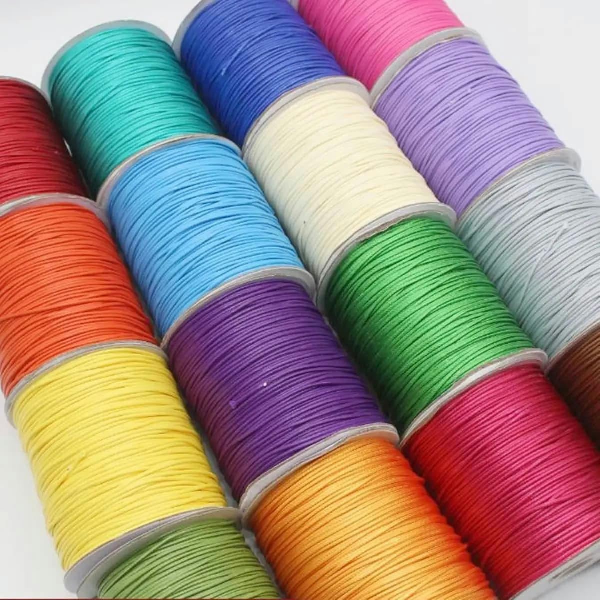 Sznurek woskowany, 150 m/rolka wielokolorowa woskowana nić woskowana lina pleciona 1,5 mm grubości DIY(Fuchsia)