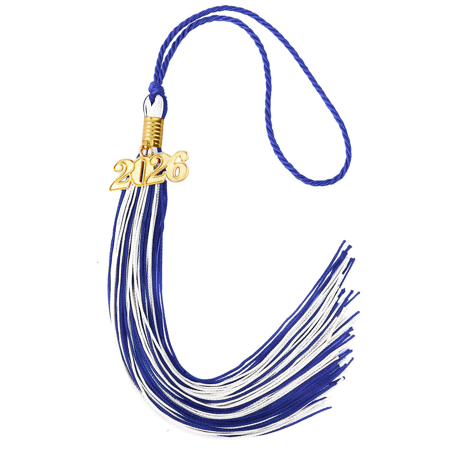 CRFFZ Class of 2026 Graduation Tassels Ornament with Year Charm for Academic Gowns Caps Bachelor Robe Ceremonies Artificial Silk