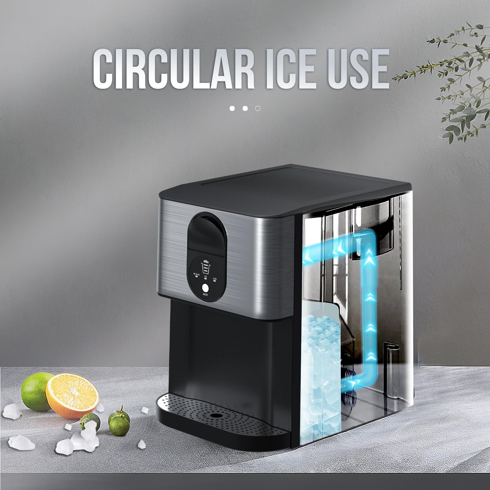 Portable Nugget Ice Maker Countertop, Self-Dispensing Pebble Ice Maker, 44 Lbs/Day Soft Chewable Pellet Ice Machine For Home, Kitchen, Bar, Single Button Operation, Compact Design Ice Making Machine on Fridge.com - View 5