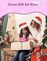 Vista 6 de Amazmic Juguetes para niñas, micrófono de karaoke para niños, micrófono para niños pequeños con luces, regalo de cumpleaños para niñas, juguete