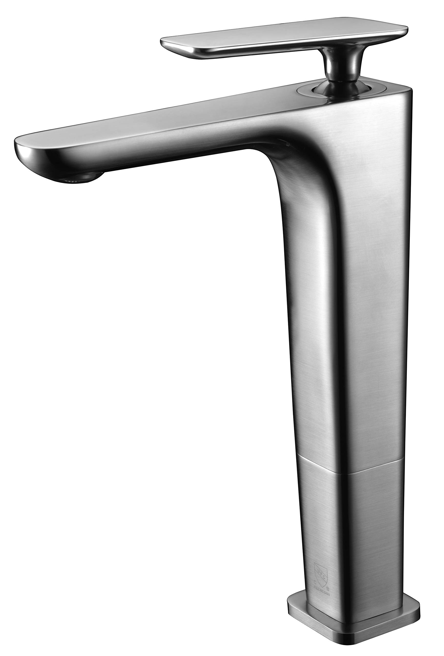 ALFI brand AB1778-BN Brushed Nickel Tall Single Hole Modern Bathroom Faucet, 1.38" L x 6" W x 10.88" H