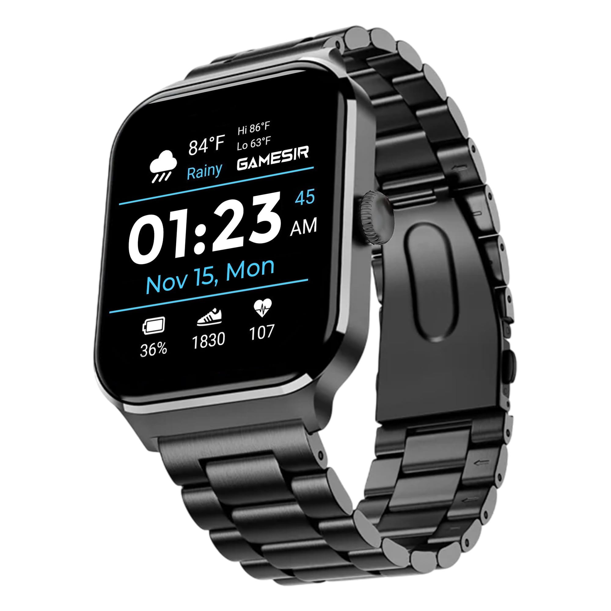 GameSir NeoLux 1.96” HD Display Smartwatch for Men & Women 2025 with 110+ Sports Modes, Heart Rate, Sleep Monitor, IP68 Waterproof, Answer/Make Calls for Android & iOS(Metal Black)-picture-31