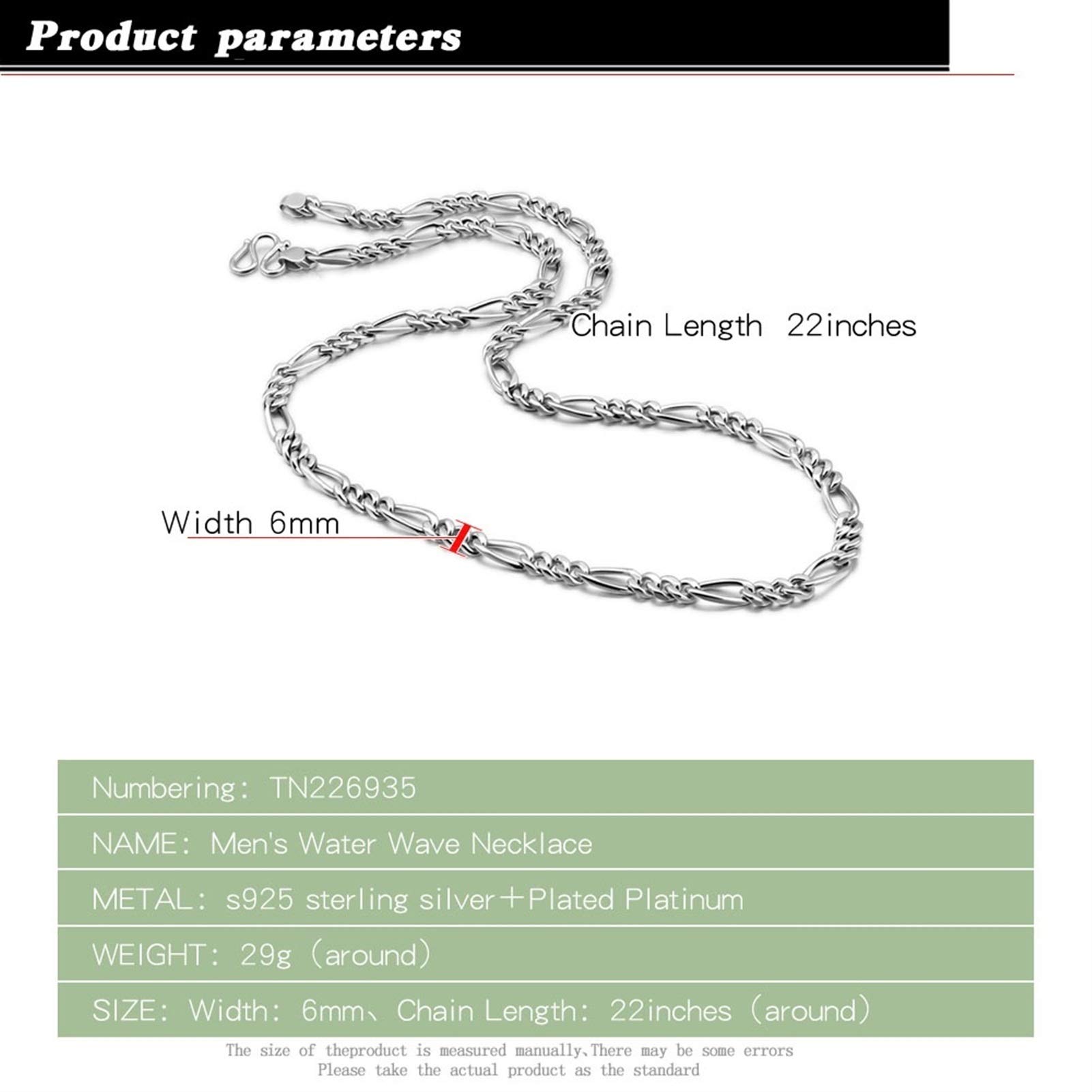 Collier Chaine Homme Herren Halsketten 925 Sterling Silber Herren Halskette Anhänger Link Kette 6 mm22 Silber männliche Schmuckgeschenke