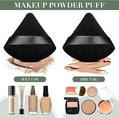 Miniatura 2 de 2 piezas de polvo para cara y cuerpo, reutilizables y lavables, esponja suave, esponja cosmética, almohadillas de polvo húmedo y seco