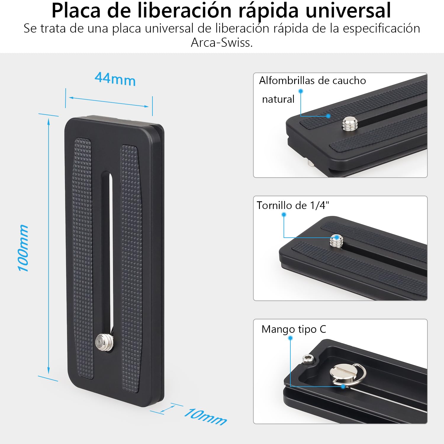 ARTCISE Cabezal de Trípode Gimbal con Mango, GH7 Cabezal Portátil Ligero y Resistente con Placa de Liberación Rápida Estándar 1/4'' y Nivel de Burbuja para Trípode de Cámara DLSR, Carga Máxima 25KG