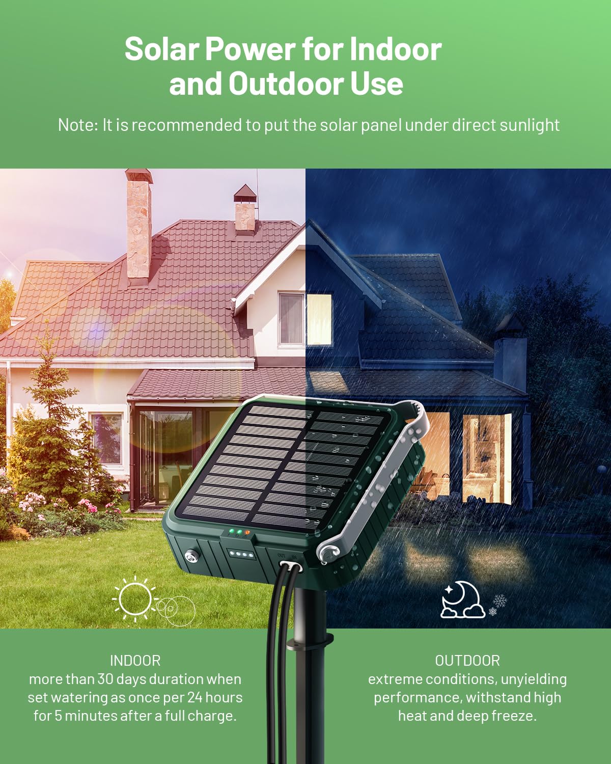 Solarny system nawadniania kropelkowego do ogrodu, automatyczny zestaw do nawadniania roślin doniczkowych, na balkon, łóżko roślinne i szklarnię, zestaw do nawadniania ogrodu (zielony)