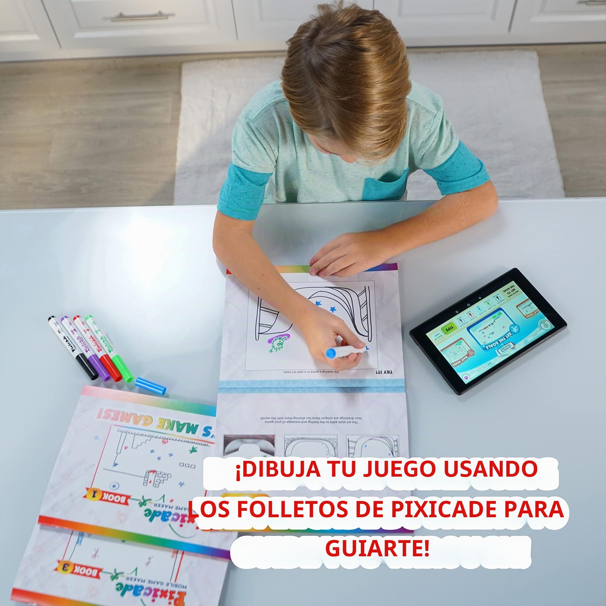 Pixicade Creador de videojuegos | Kit STEM para crear y jugar tus propios videojuegos | Juguete educativo para niñas y niños a partir de 6 años | Diversión creativa y de aprendizaje | Dibuja tu propio
