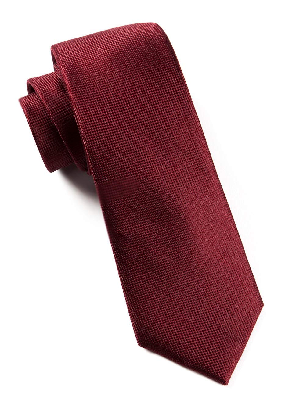 The Tie Bar100% Woven Silk Solid Texture Burgundy 3 Inch Tie