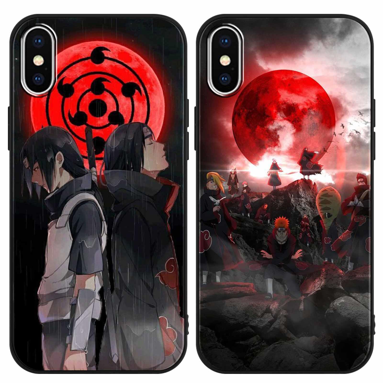 PBNDJVG [4 Confezioni Anime Custodia per Apple iPhone 11 6.1 Pollice, Con Sasuke Kakashi Itachi Uchiha Manga Cartone Motivo Protezione Cover Della Lente Case Modello TPU Silicone Antiurto, 02